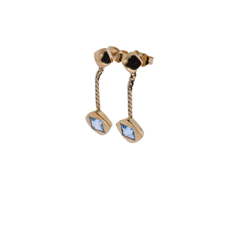 Boucles d'oreilles en or jaune 18 carats avec pierres fines